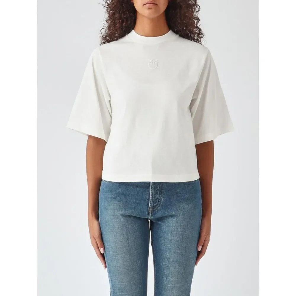 Pinko Women Pinko Cotton Short-Sleeve T-Shirt With Dropped Shoulders And Logo